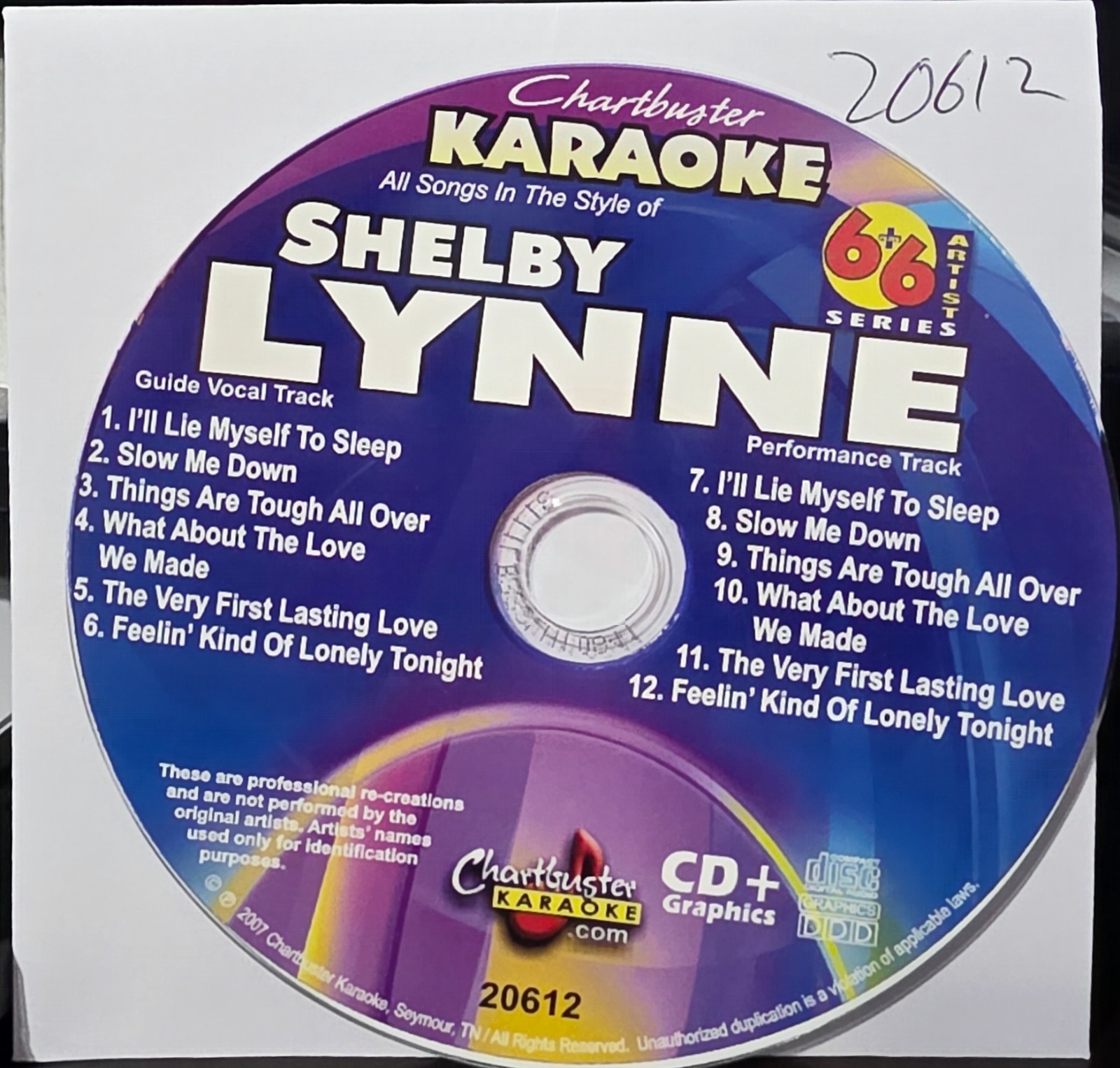 20612 SHELBY LYNN     CHARTBUSTER  KARAOKE CDG  LOT LONG DRIVE