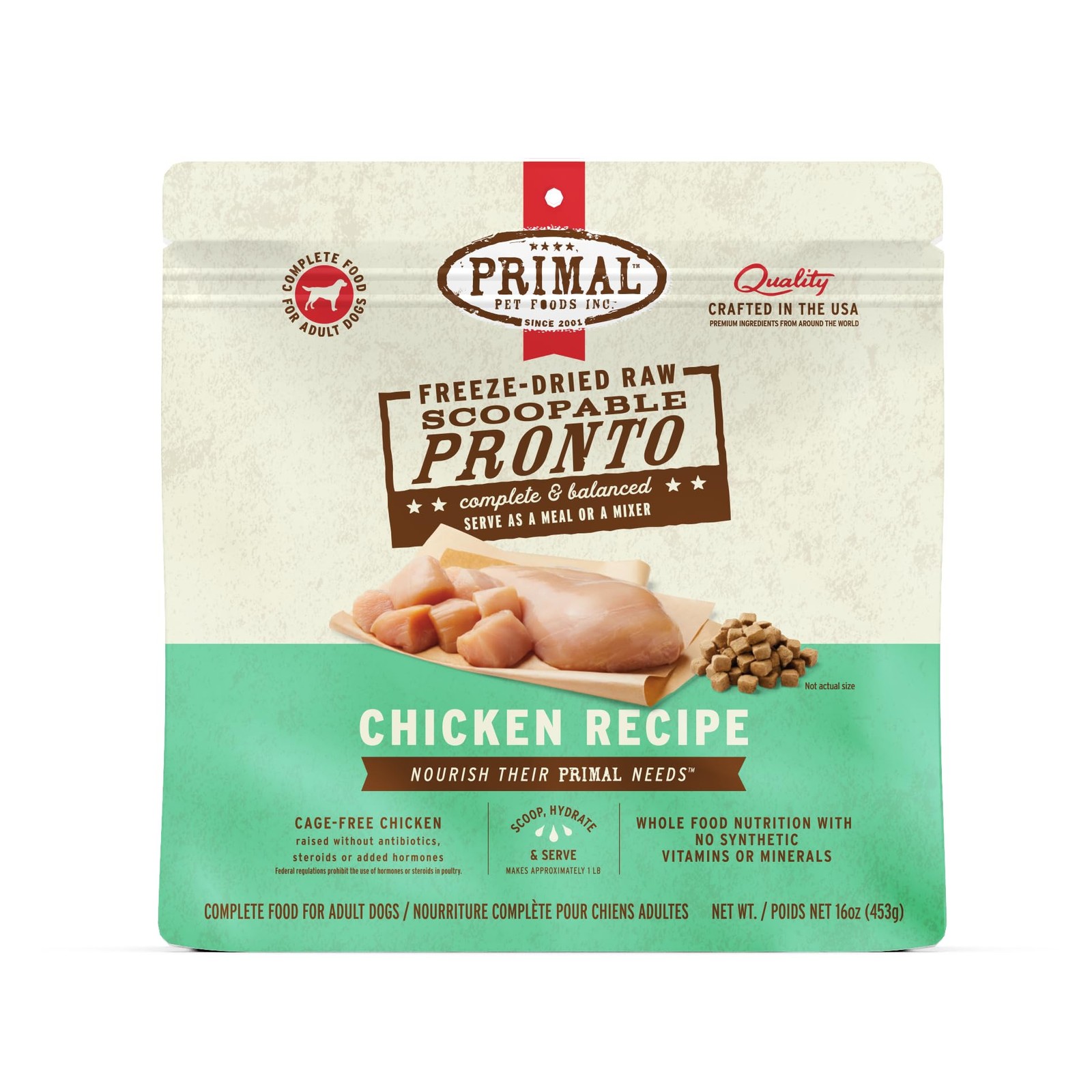 Primal Freeze Dried Dog Food, Pronto Mini Nuggets, 1 Pound (Pack of 1) 