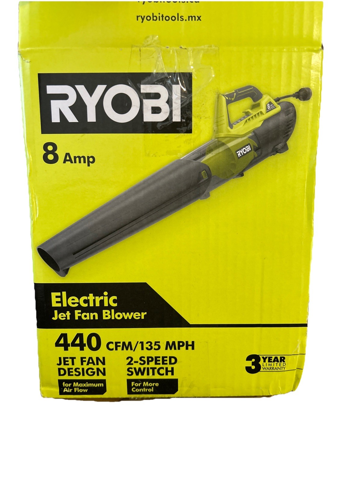 Ryobi 135 MPH 440 CFM 8 Amp Electric Jet Fan Blower