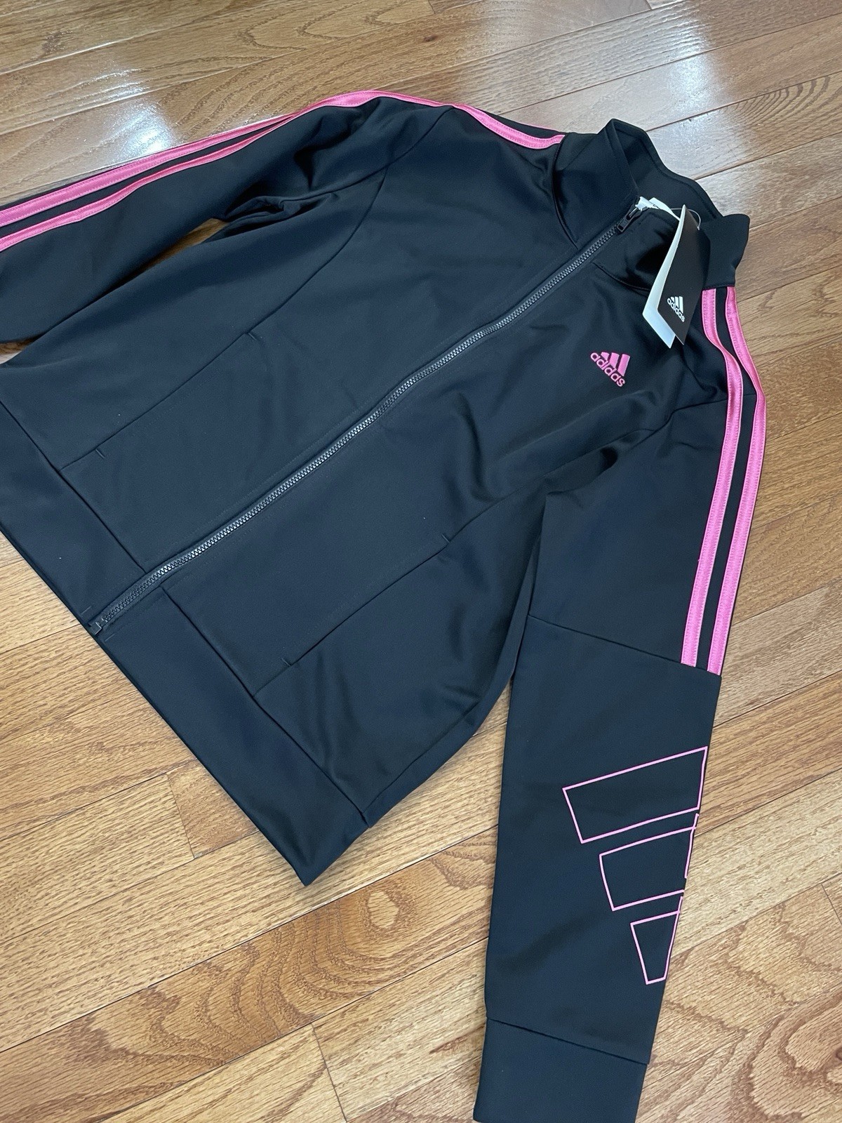 Girls Adidas Jacket Large(14) Black/Pink