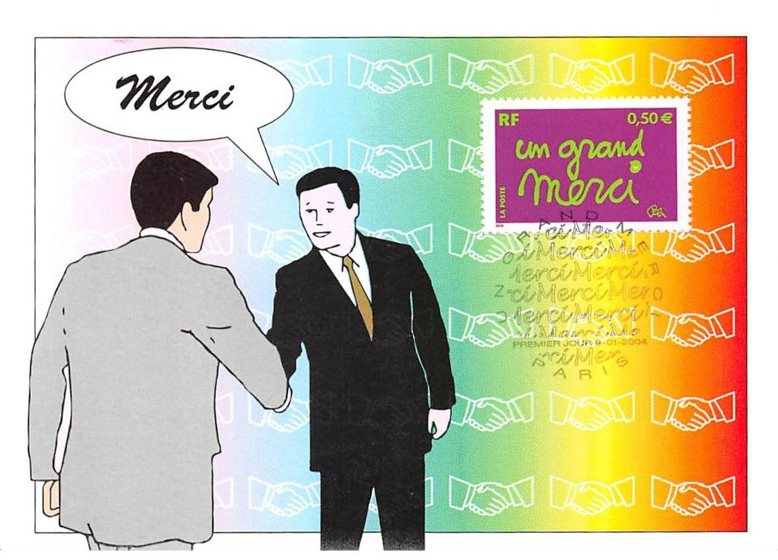 Maximum Card - FRANCE - COR13417 - 01/09/2004 - Thank You - Paris Cancel