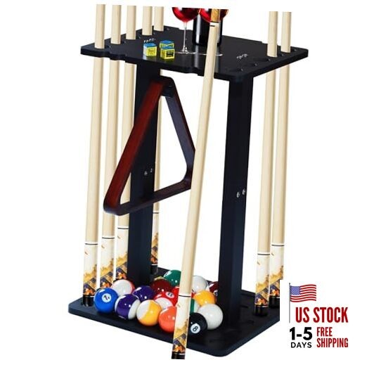 Pool Stick Holder-Pool cue holder floor stand with multiple storage designs , 