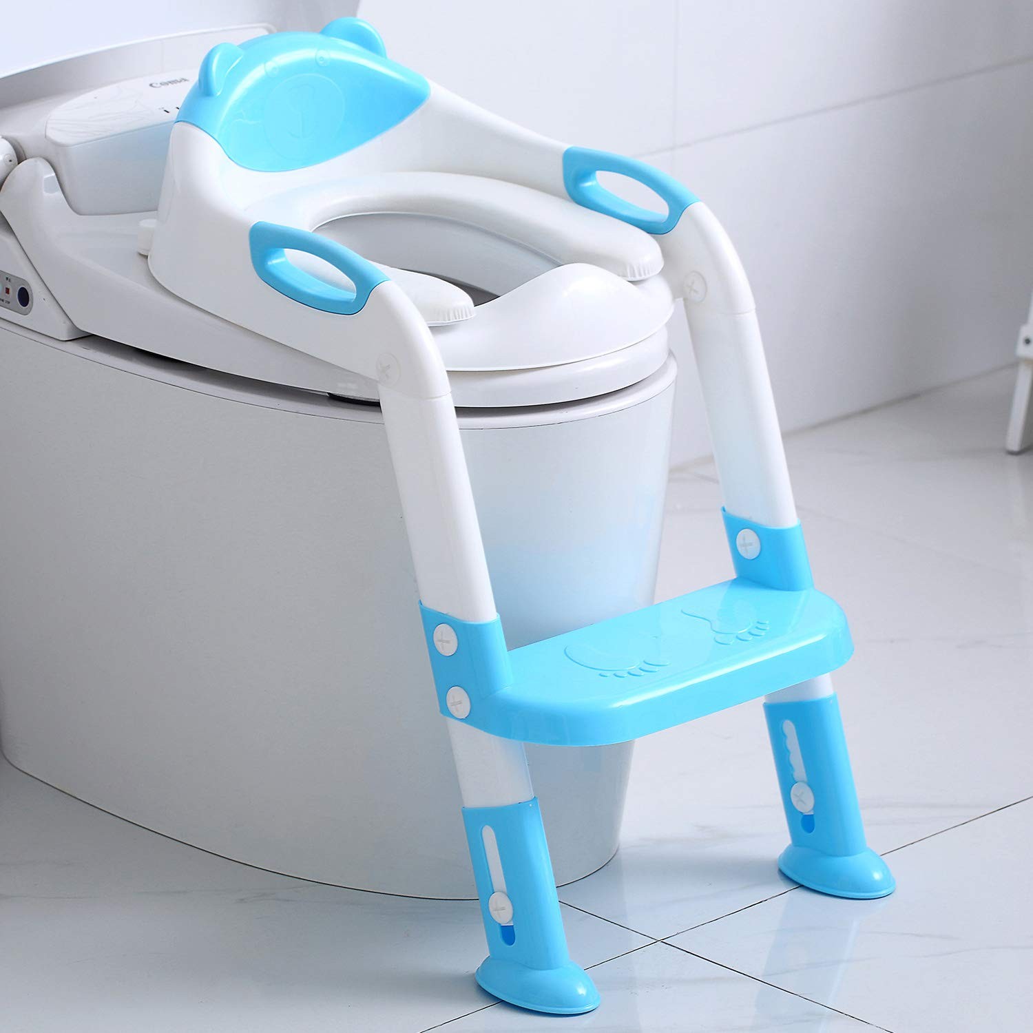 Potty Training Seat Step Stool Ladder Toddlers Toilet Chair Boys Girls Blue