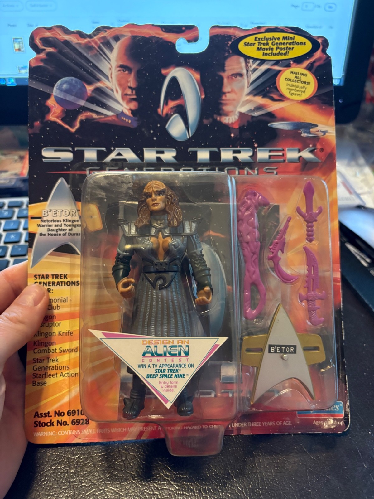 Vintage 1994 Star Trek Generations B'Etor Figure