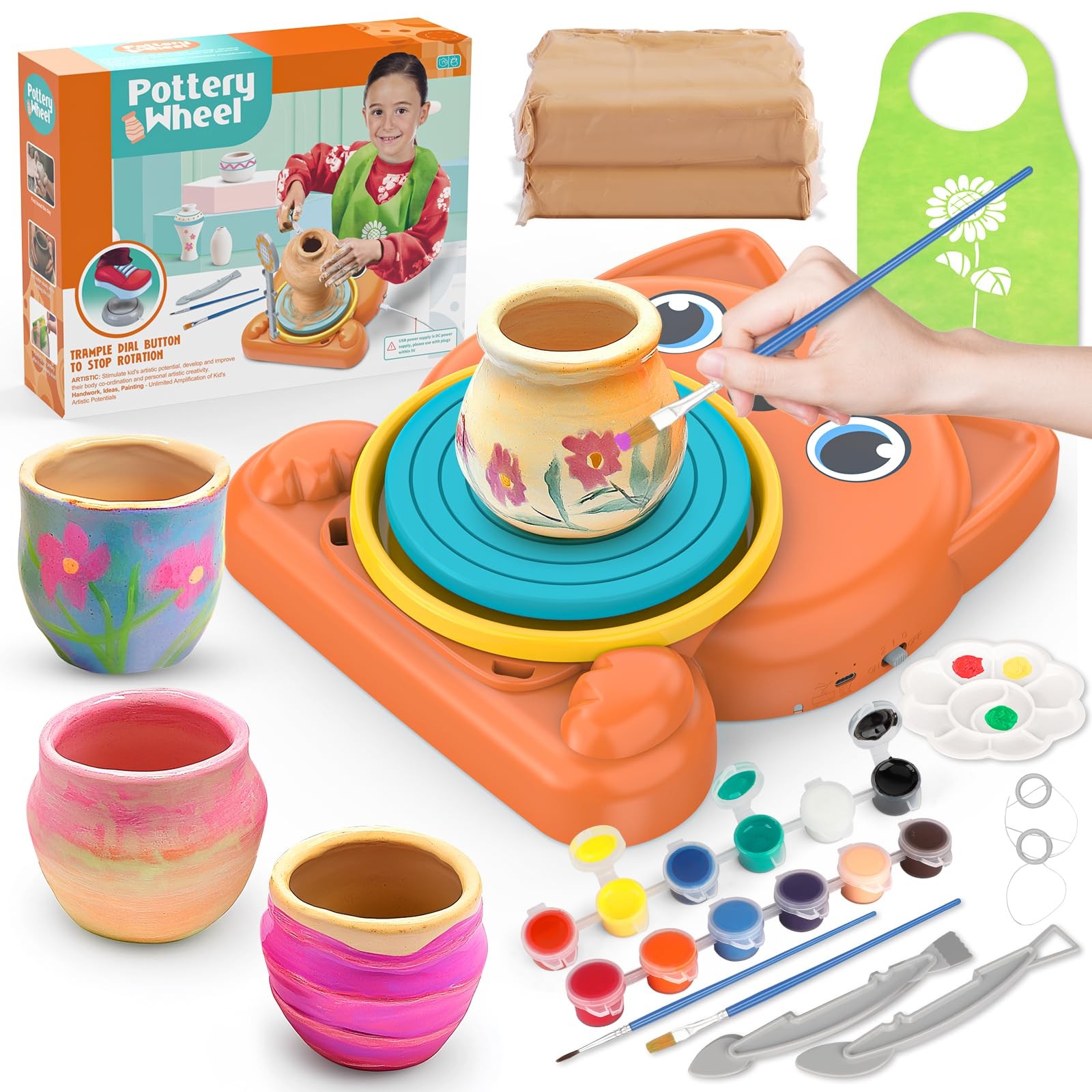 Pottery Wheel for Kids - Complete Pottery Painting Kit Art Supplies Arts and ...