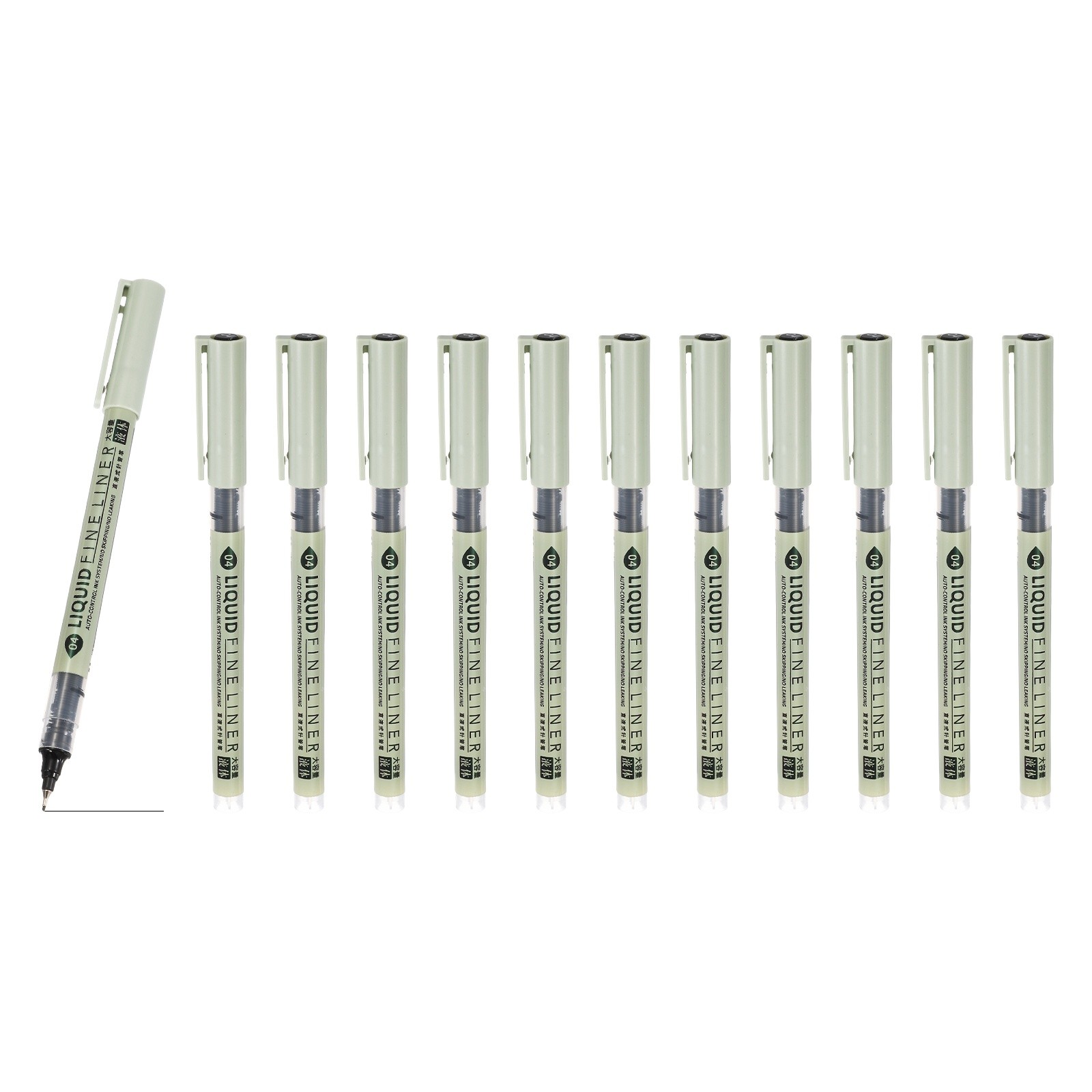 Fineliner Pens, 12 Pcs Black 04 0.4mm Fineliner Marker Waterproof Ink Pen
