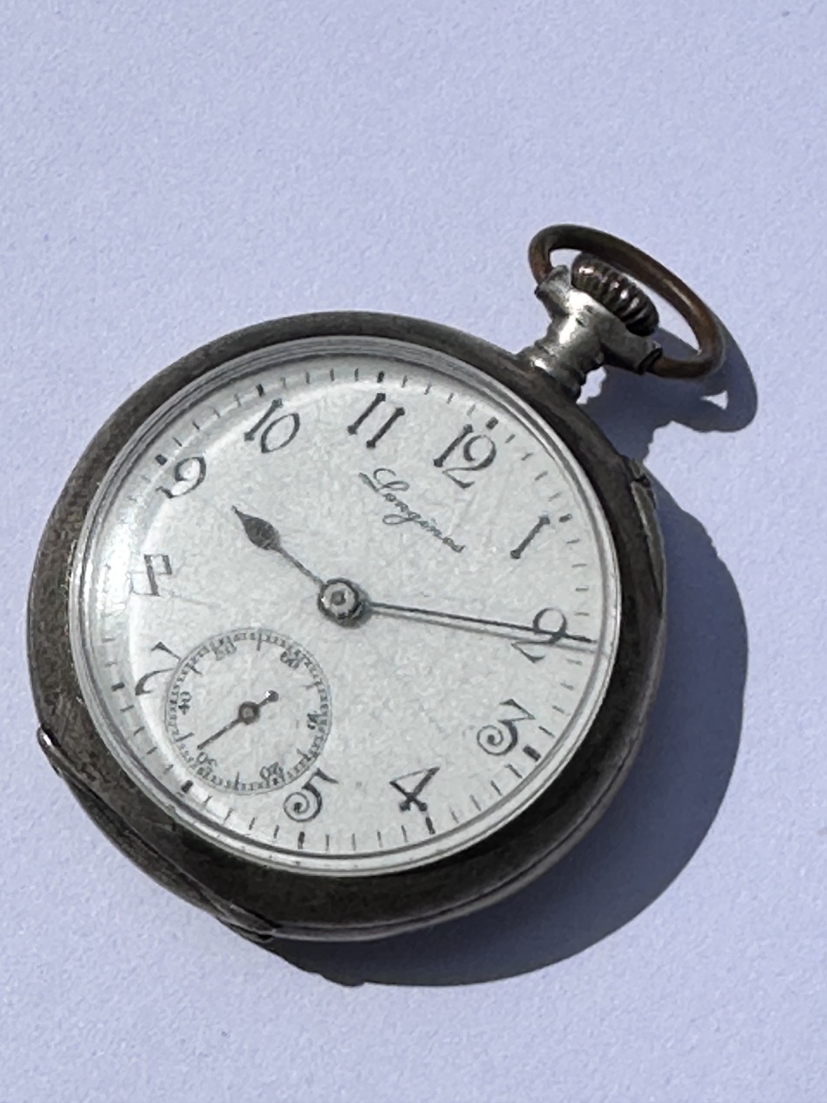 35mm Solid 0.800 Silver LONGINES Pocket Watch Circa 1913 Not Working