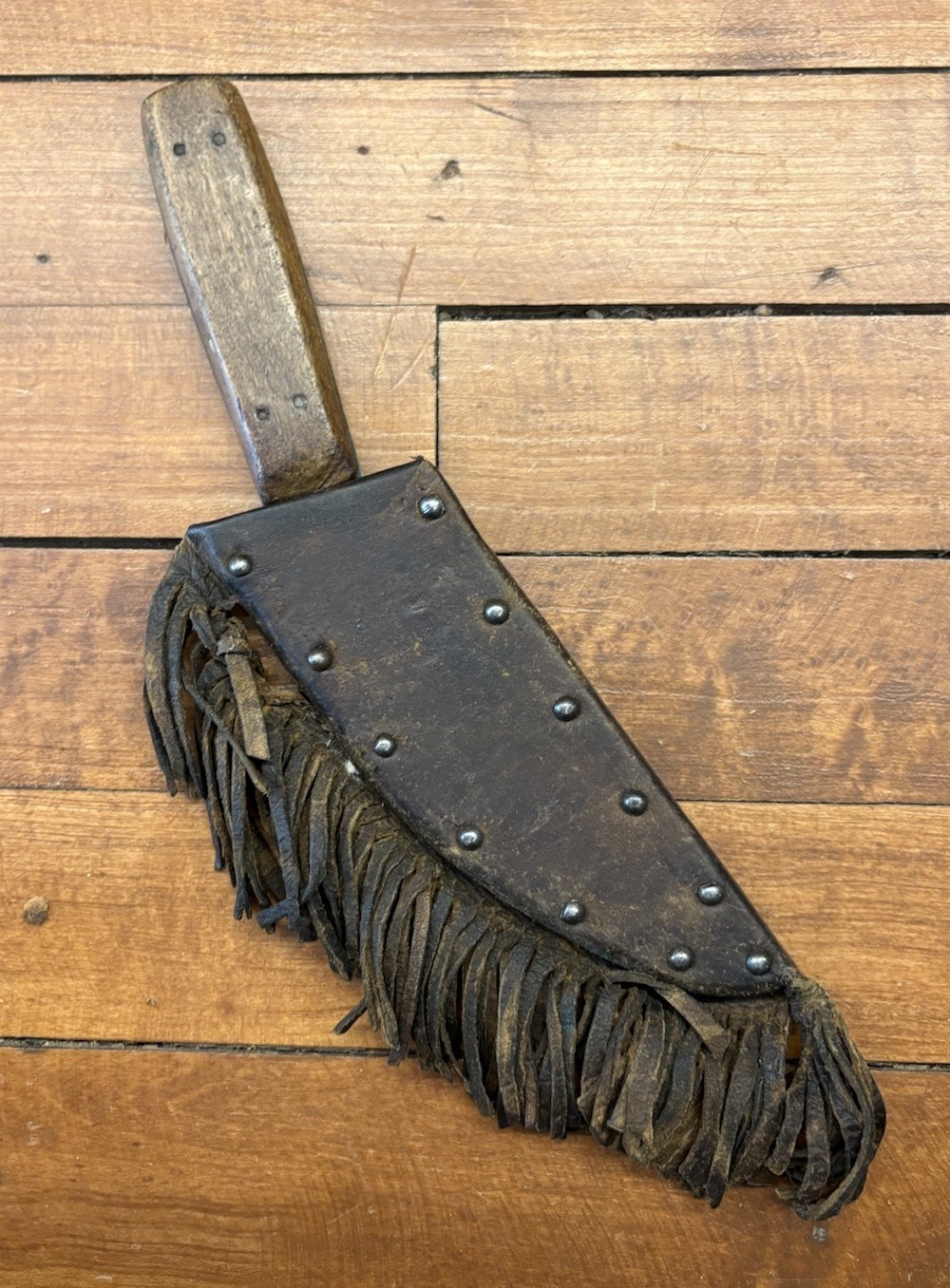 Antique 1800s Hunting Skinning Mountain Man Knife w/Leather Sheath