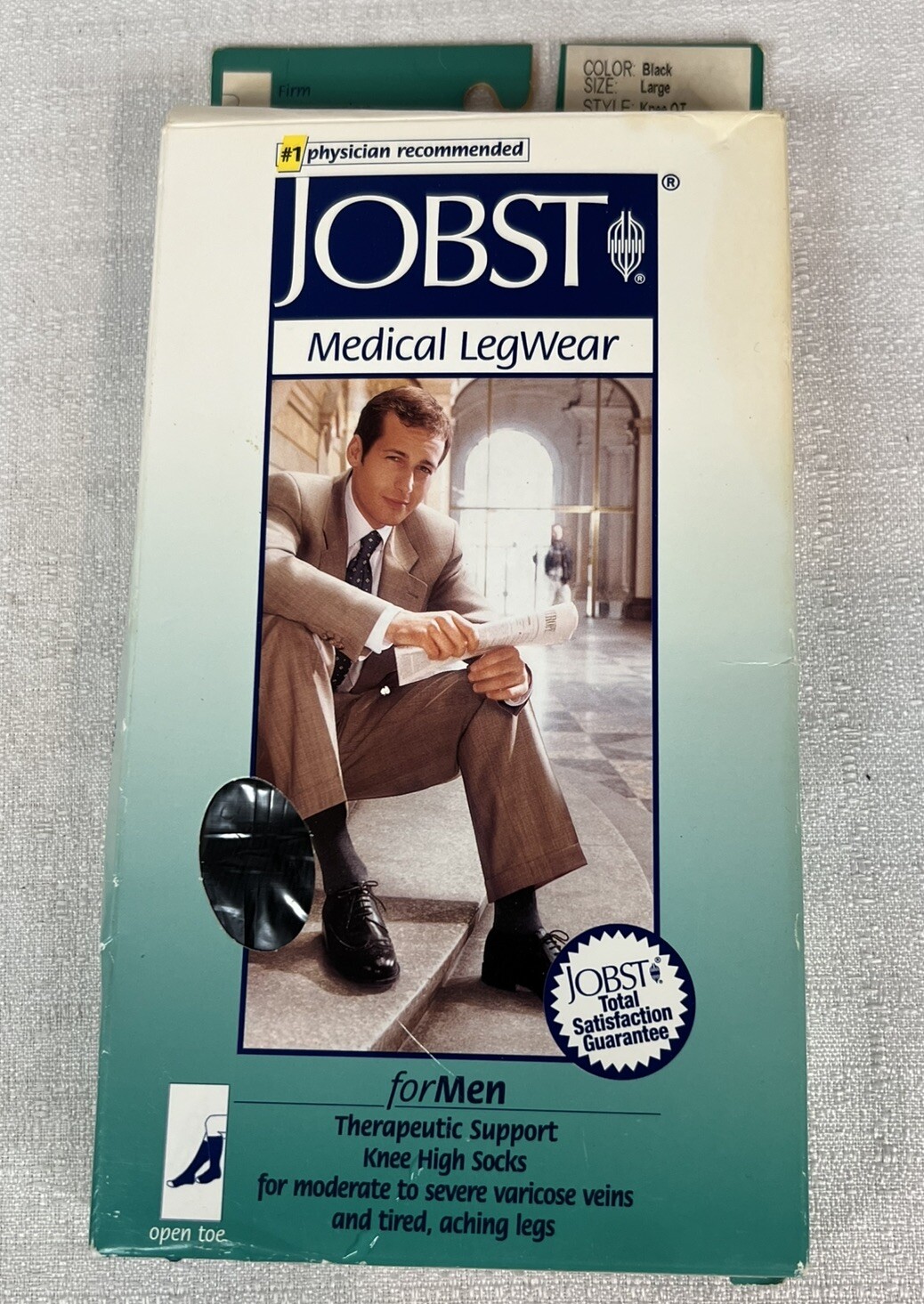 Jobst Men Therapeutic Support High Socks Open Toe Firm Compression Size Large