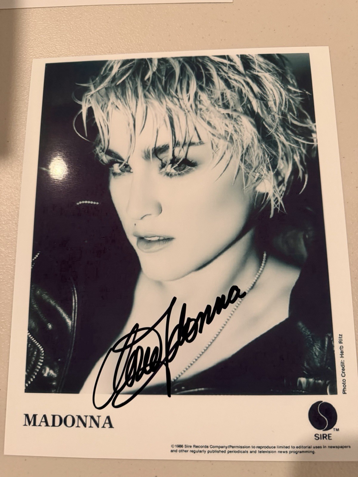 madonna promo photo hand Signed   , Rare