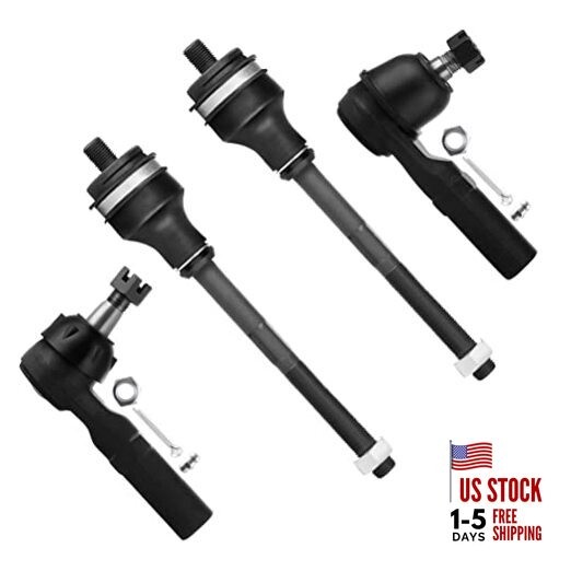  4pcs 4WD Front Suspension Kit Inner Outer Tie Rod End Fit 1997-1999 for Dodge 