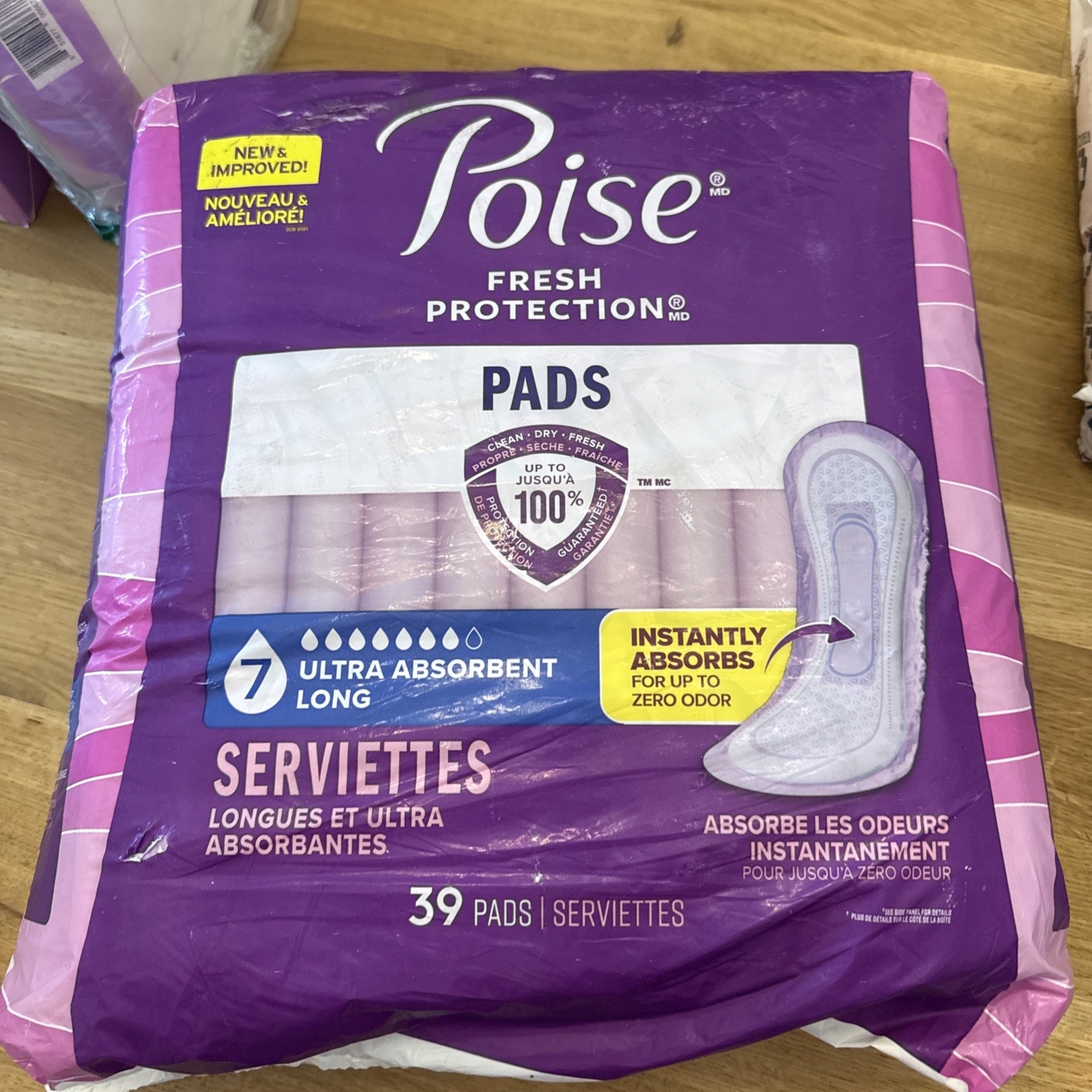 NEW Women’s Poise Incontinence Pads Pack Of 39 Ultra Absorbent Long #7