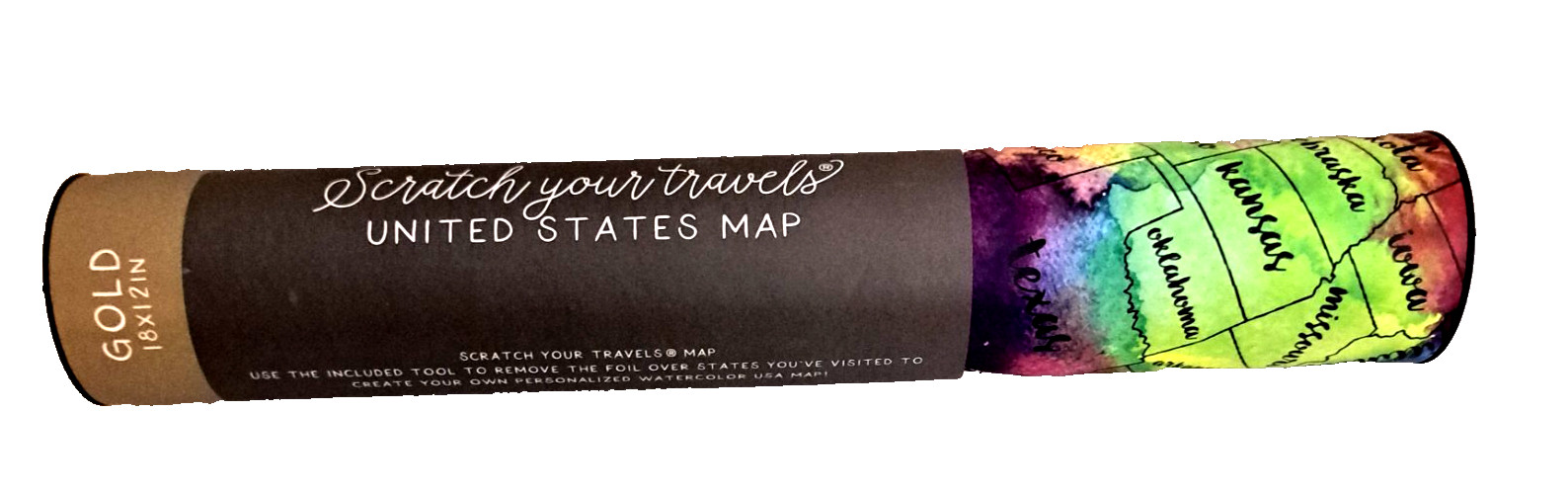 Scratch Your Travels United States Map by Jetsetter Maps 18x12 Travel Gift