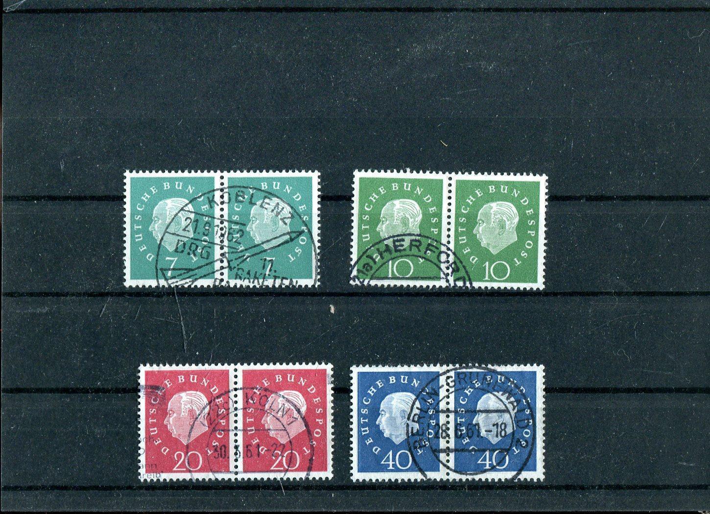 FRG No. 302/302 - 305/305 Canceled Heuss, Horizontal Pairs (#82024)
