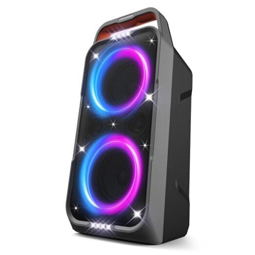 Portable Bluetooth Speaker: 240W Peak Powerful Loud Sound Deep Bass Black