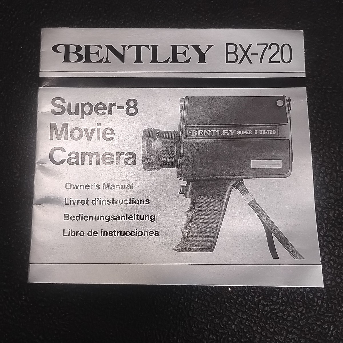 Vintage Bentley BX-720 Super 8 Movie Camera Owners Manual Booklet