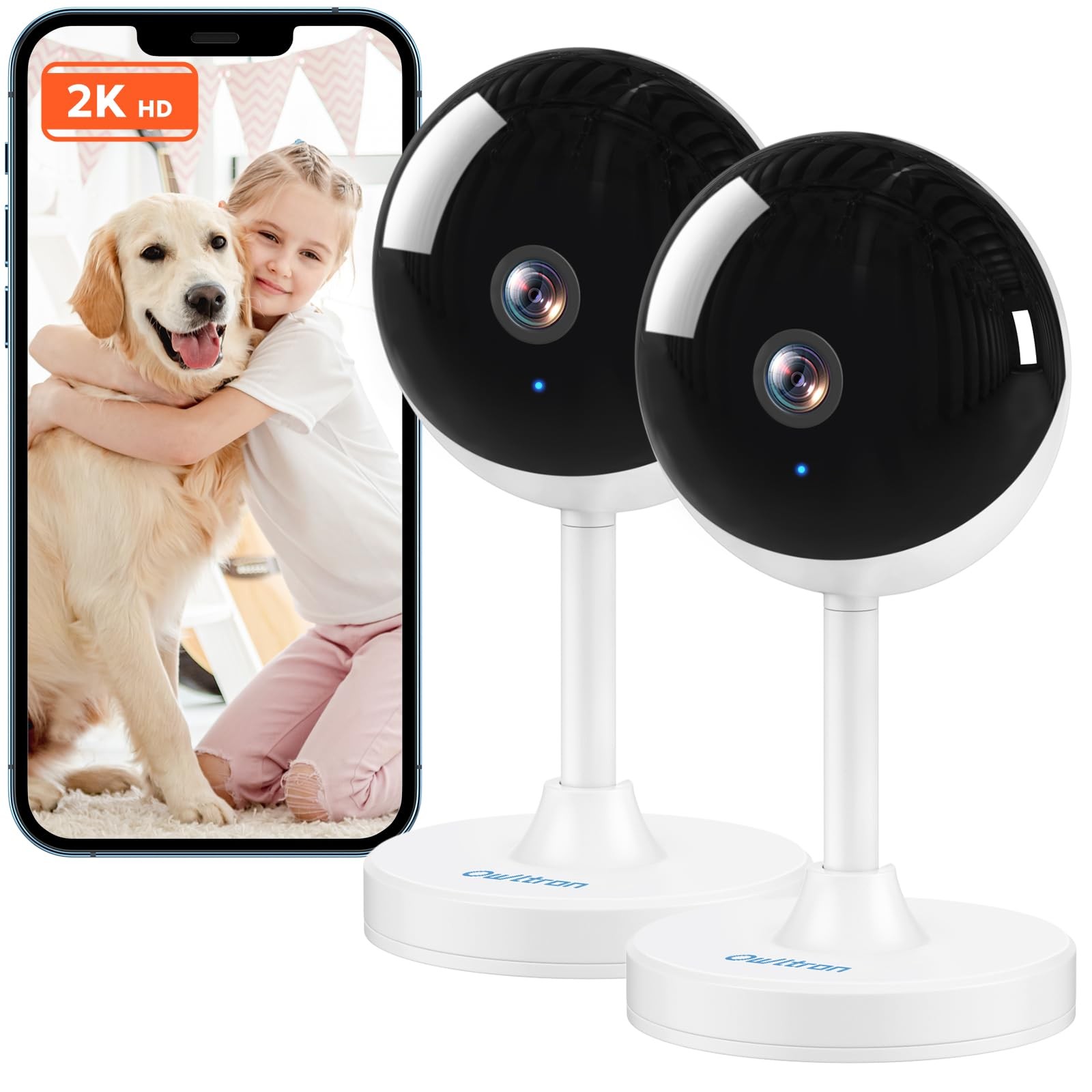 Indoor Security Camera 2K Motion Detection Pet Cam Baby Monitor Night Vision