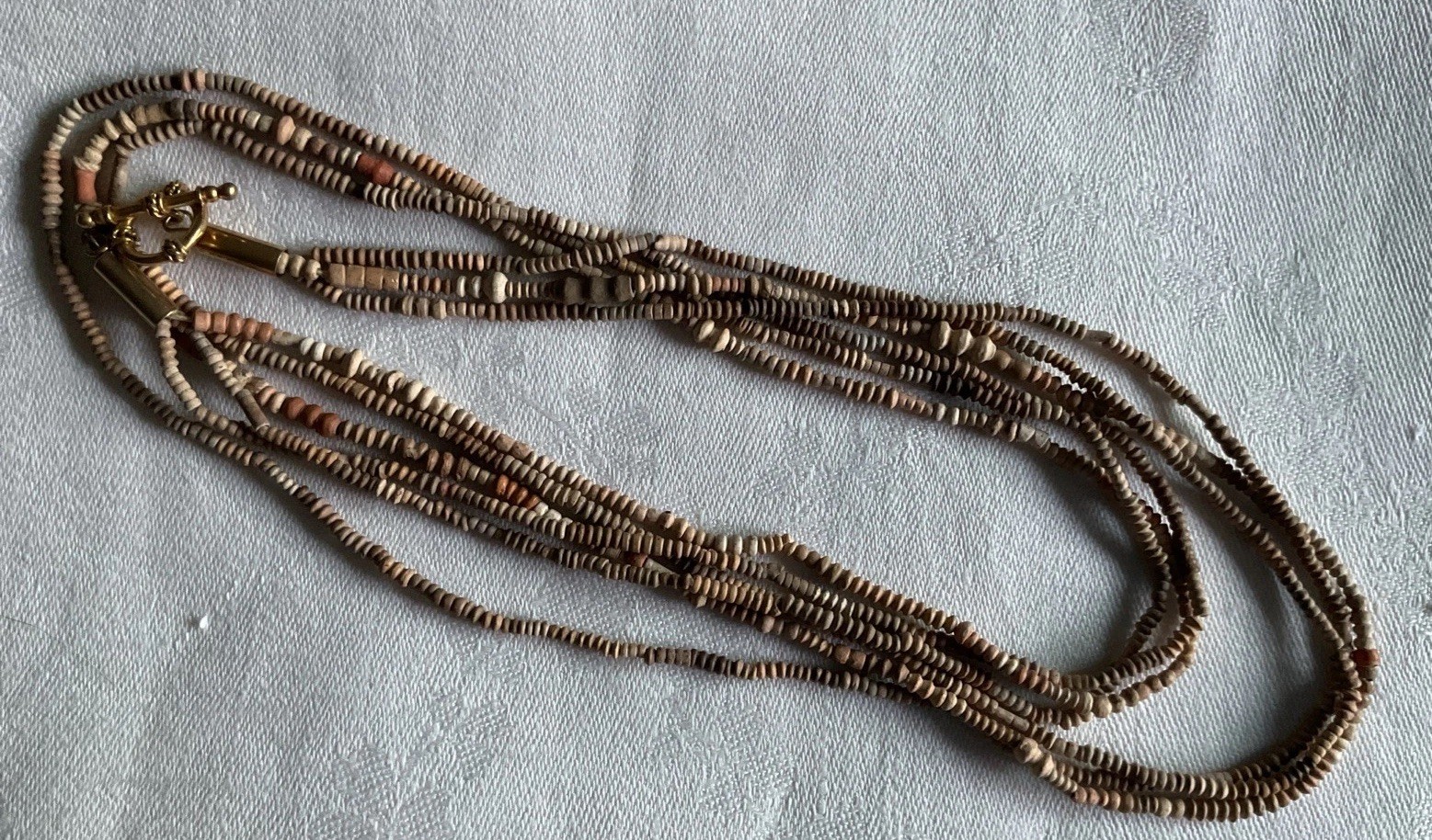 African Clay Terracotta Mali Trade Beads Necklace. Vintage.