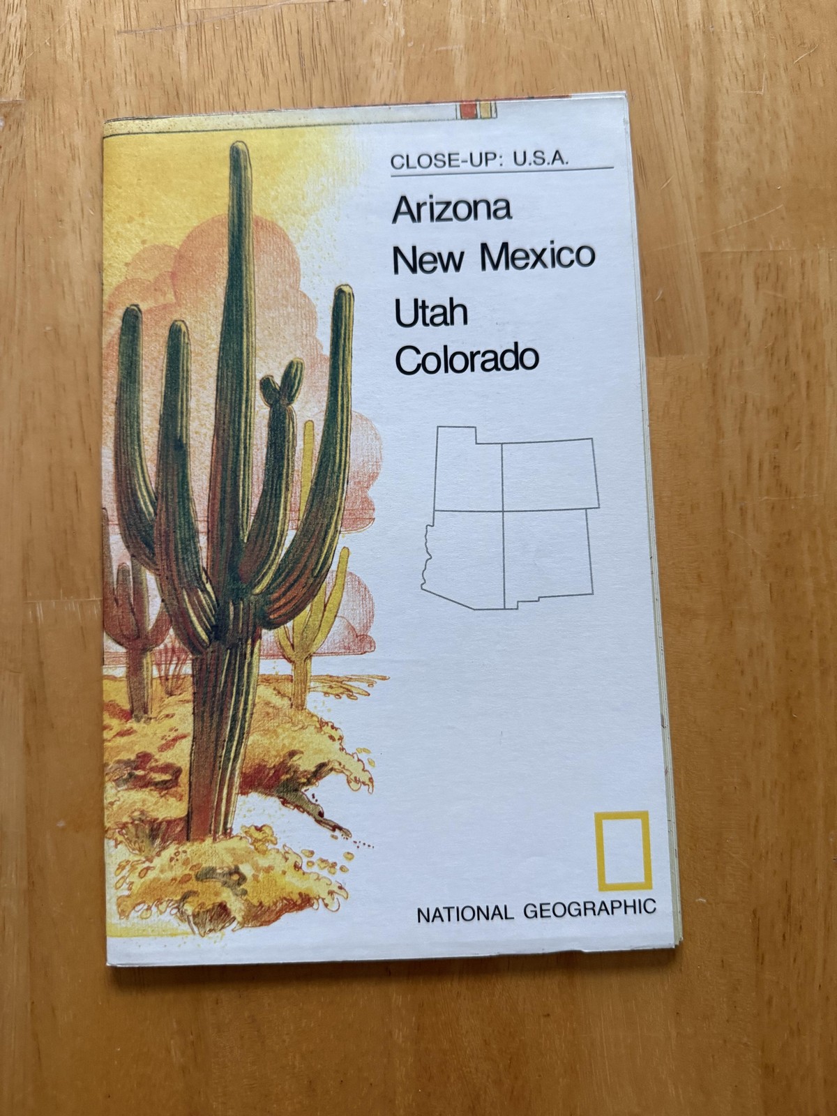 Vintage 1977 National Geographic Southwest Map Arizona New Mexico Utah Colorado