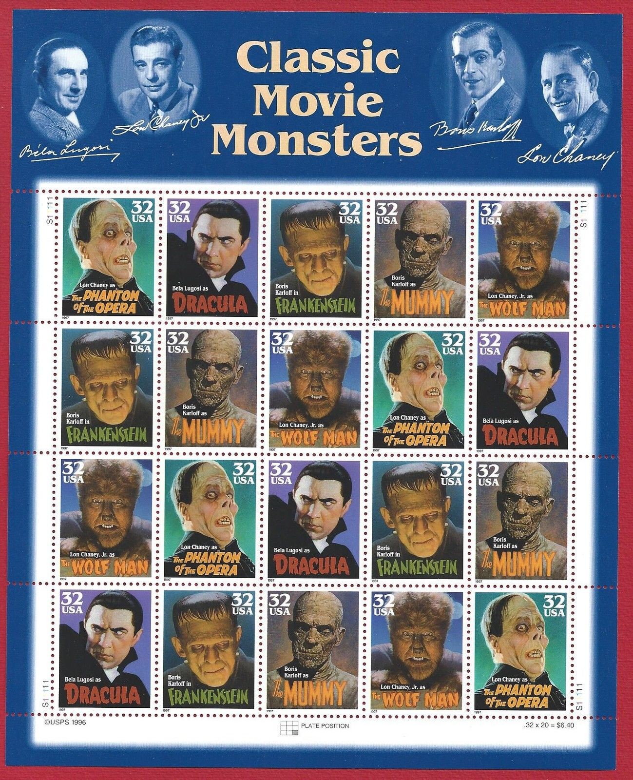 1997 United States, No. 3015/3019 MNH SHEET/**