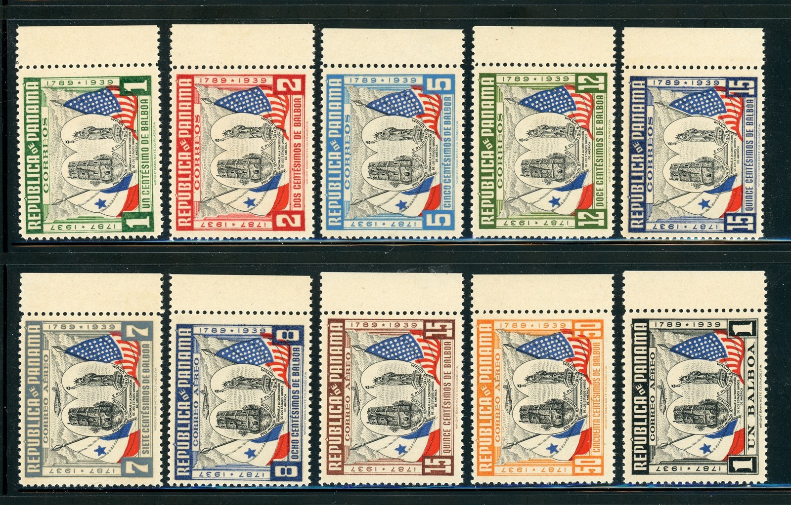 PANAMA MNH: Scott #317//C53 US Constitution Issue #2 CV$33+