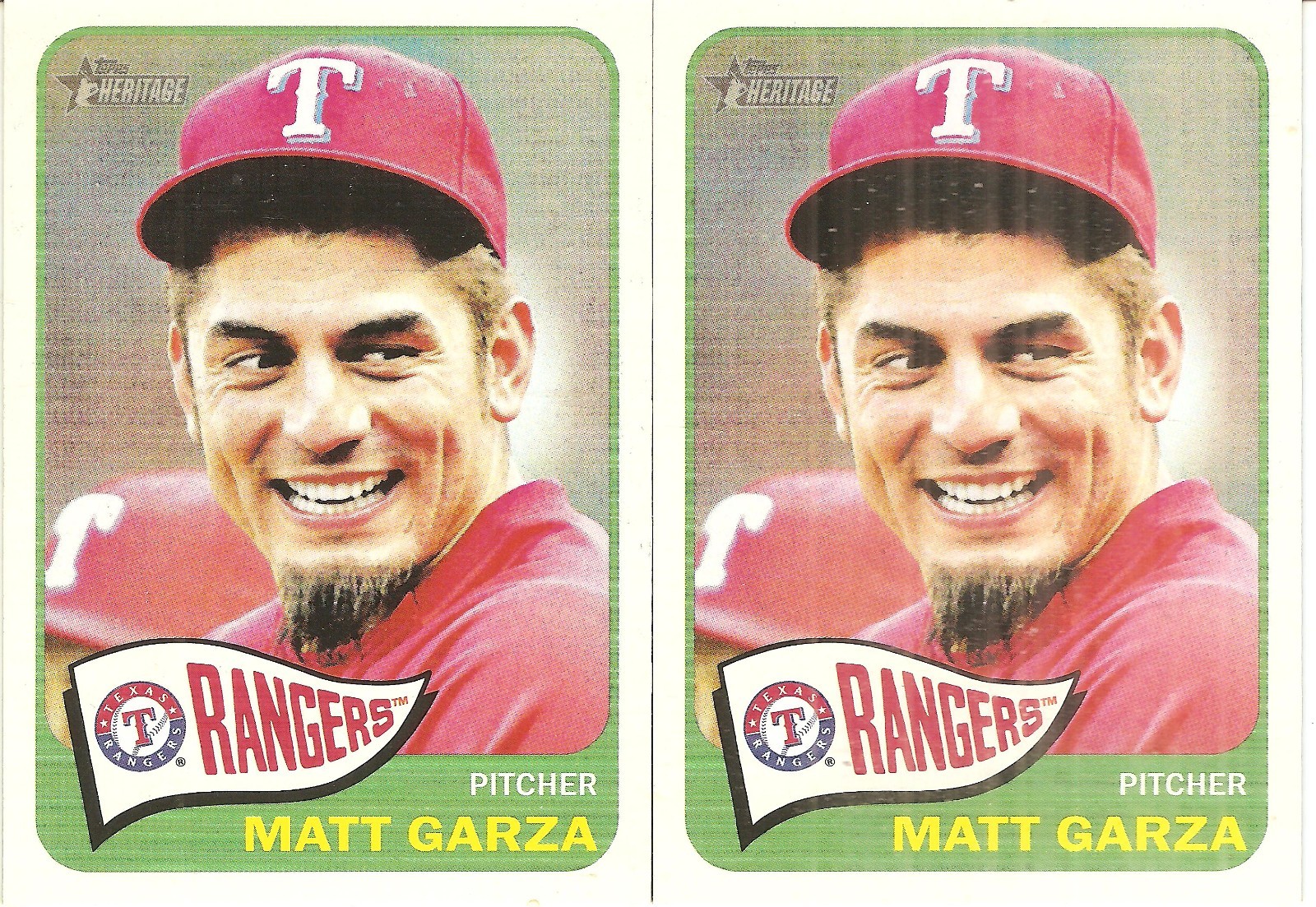 2 CARD 2014 TOPPS HERITAGE MATT GARZA BASEBALL CARD LOT