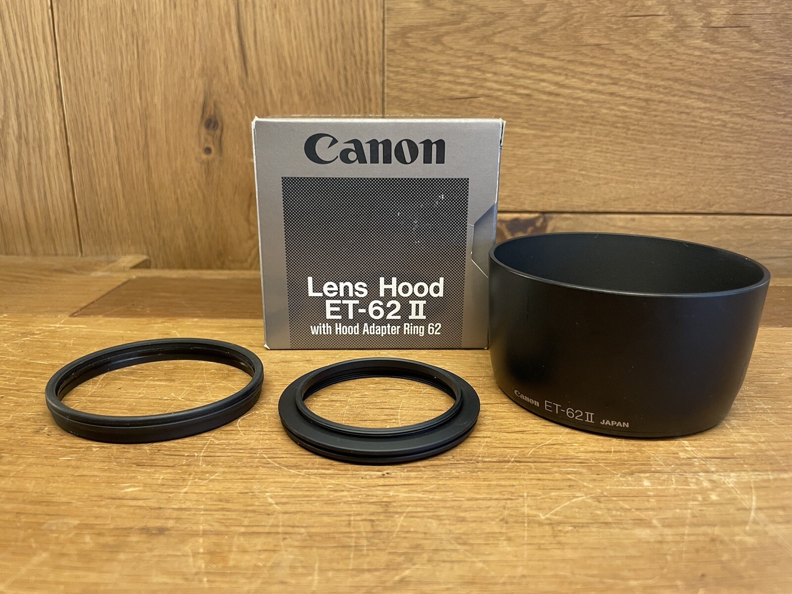 *Mint in Box w/ Adapter Ring 62* Canon Genuine Hood ET-62II For EF Lens From JPN