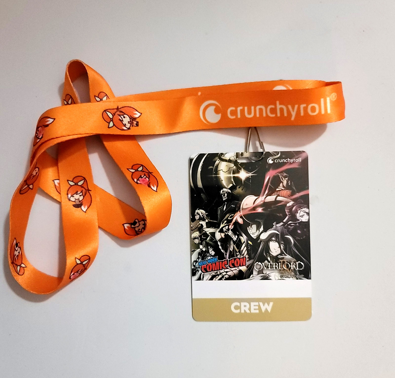 NYCC 2022 Crew Badge with Overlord Crunchyroll Lanyard — Rare Collectible