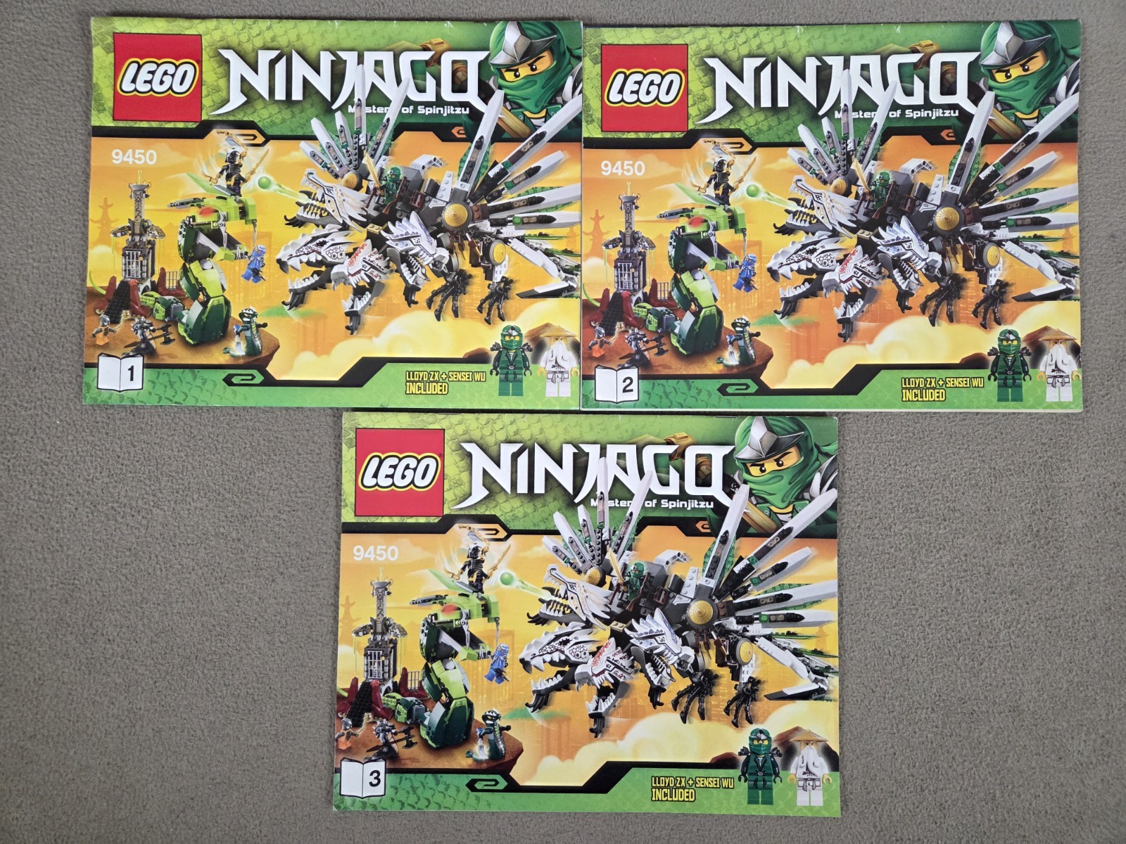 LEGO 9450 Ninjago Epic Dragon Battle 3 Manuals