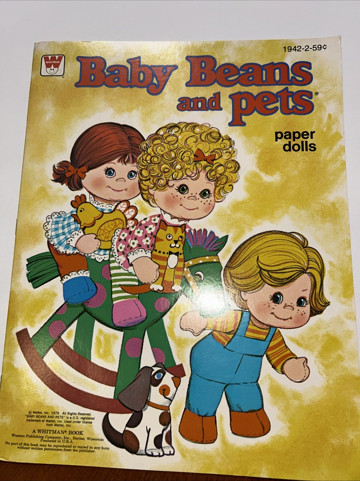 Mattel Whitman Baby Beans And Pets Paper Dolls Vintage 1978  Uncut