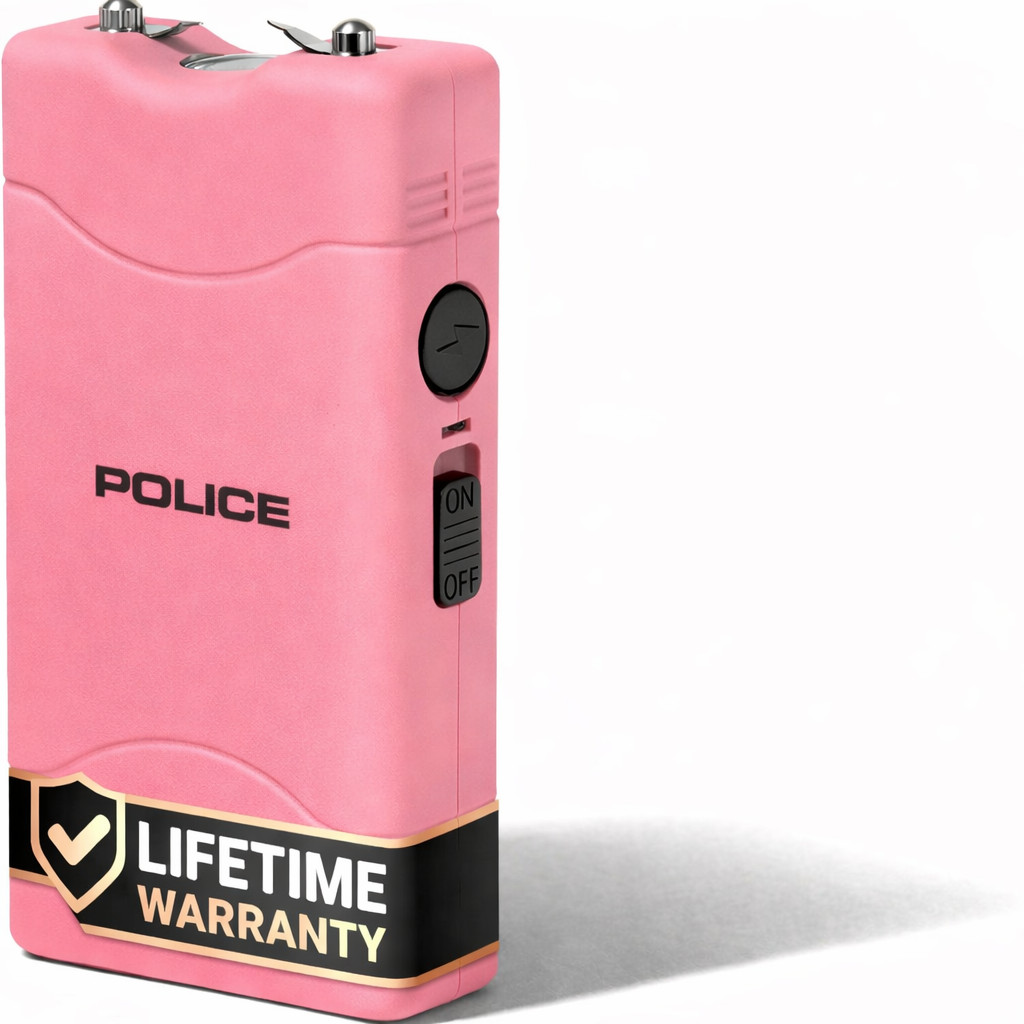 Police Stun Gun 800 Mini Rechargeable LED Flashlight Pink