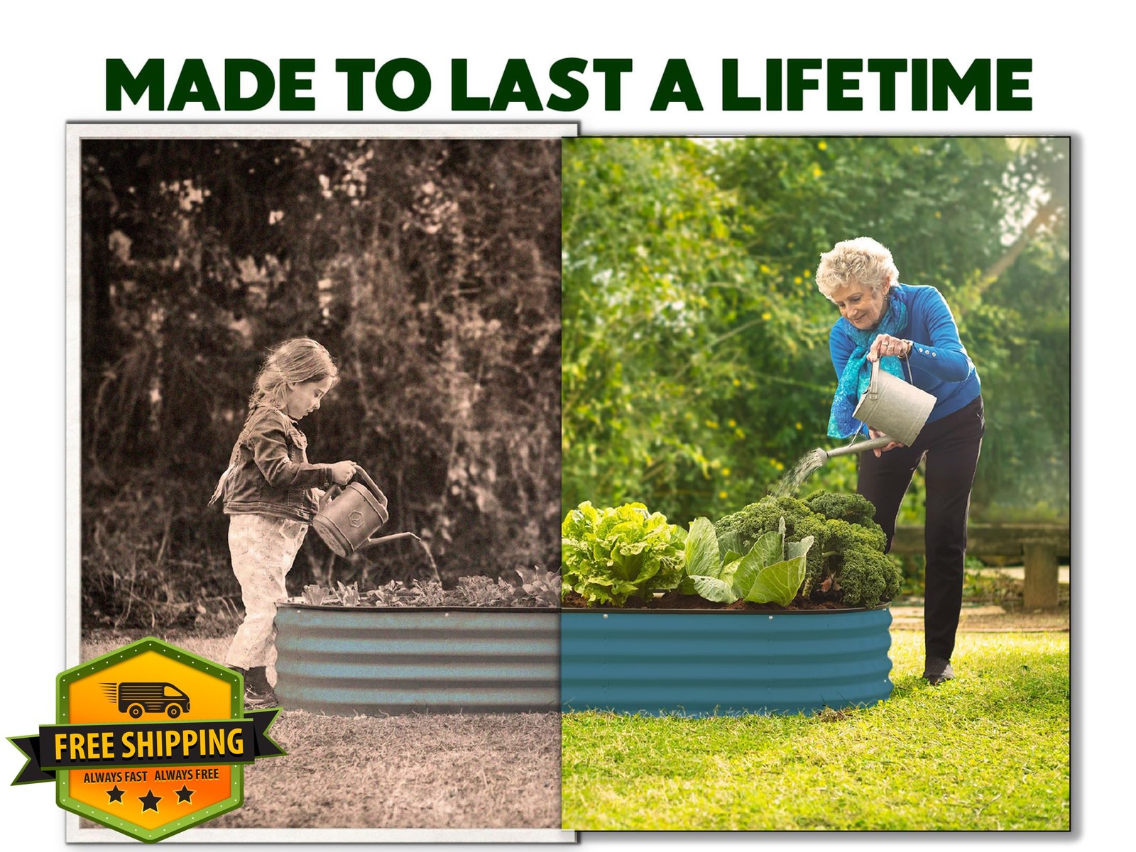 Plant and Plot 8x4x1ft Galvanized Raised Garden Bed Turquoise Outdoor