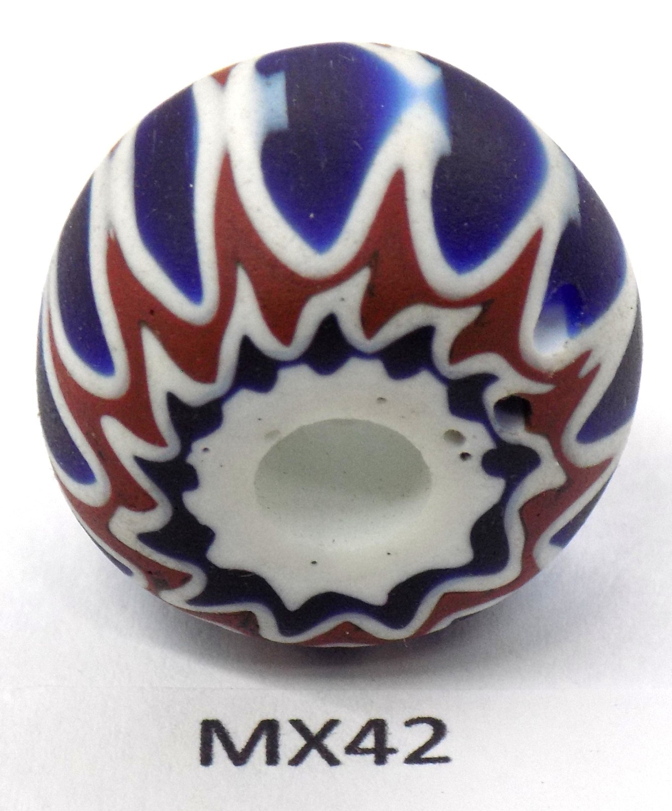 Authentic Oval Antique Venetian Chevron Trade Bead African MX42 Bg 64