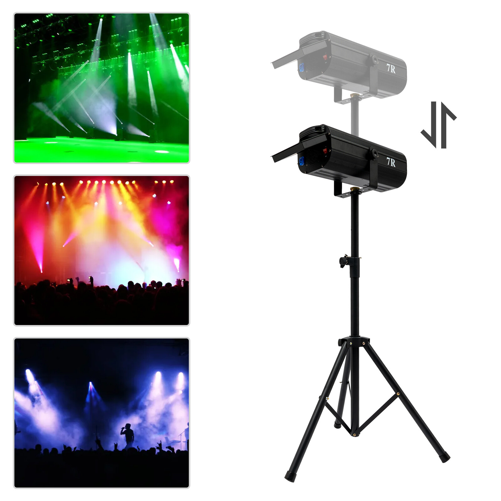 LED Spotlight Stage Lights with Tripod Bracket, 230W LED Spot Light, Muti-Color