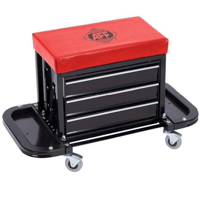 American Forge & Foundry INT3914 300 lbs 3-Drawer Rolling Toolbox Seat