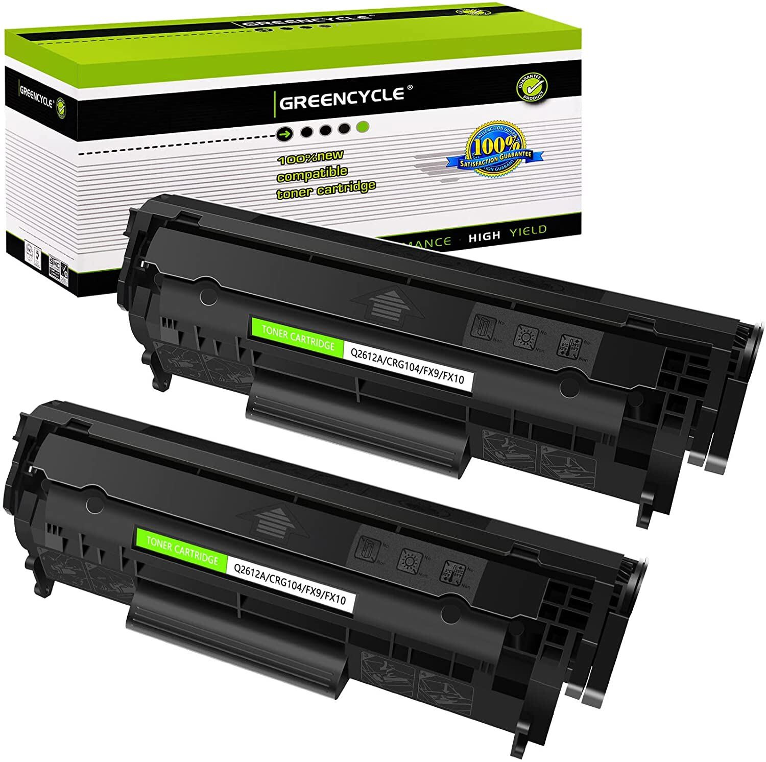 GREENCYCLE 2PK Q2612A 12A Toner Cartridge Compatible with HP LaserJet M1319 MFP