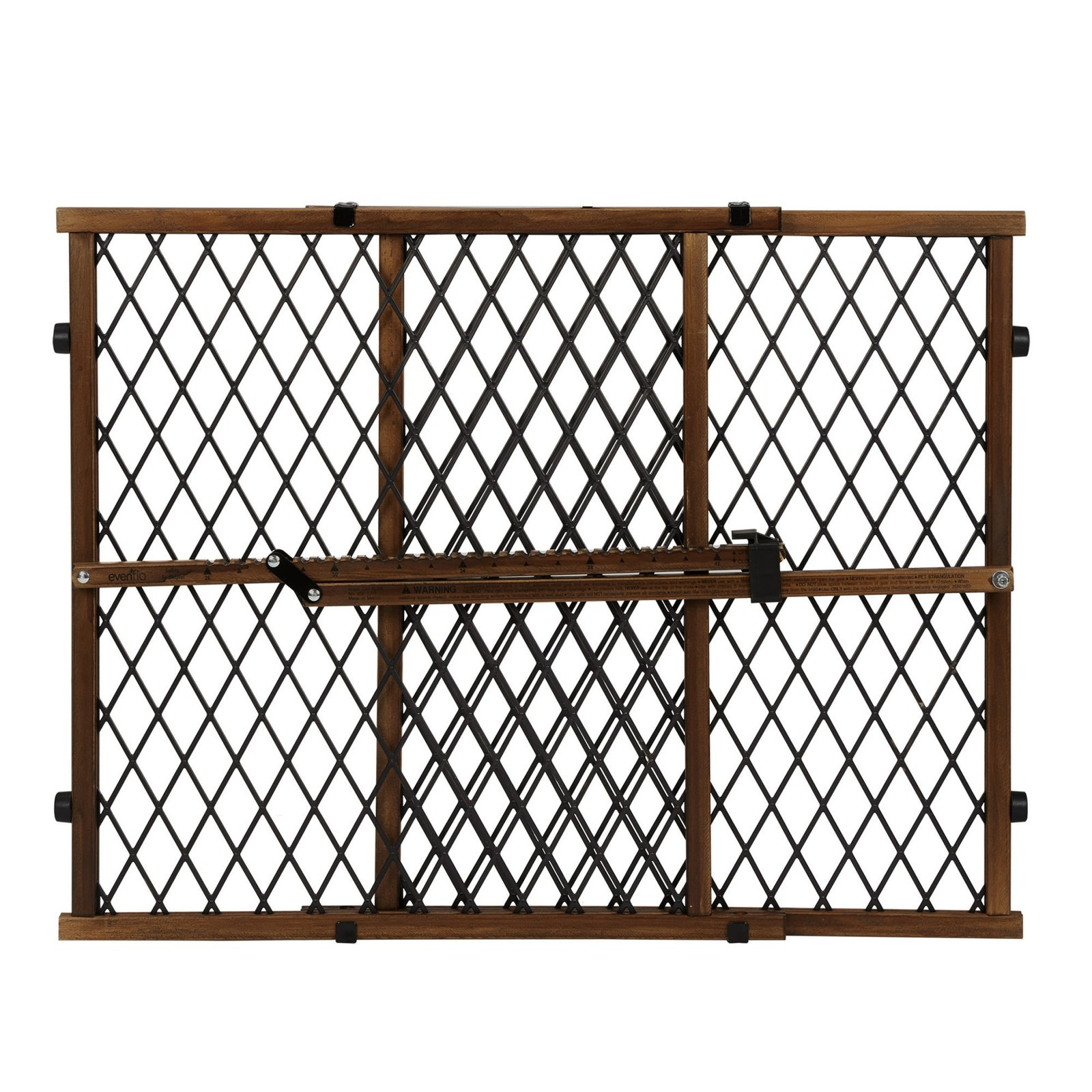 Pressure-Mounted Position & Lock Adjustable Wood Baby Gate Fits Openings 26-42"W