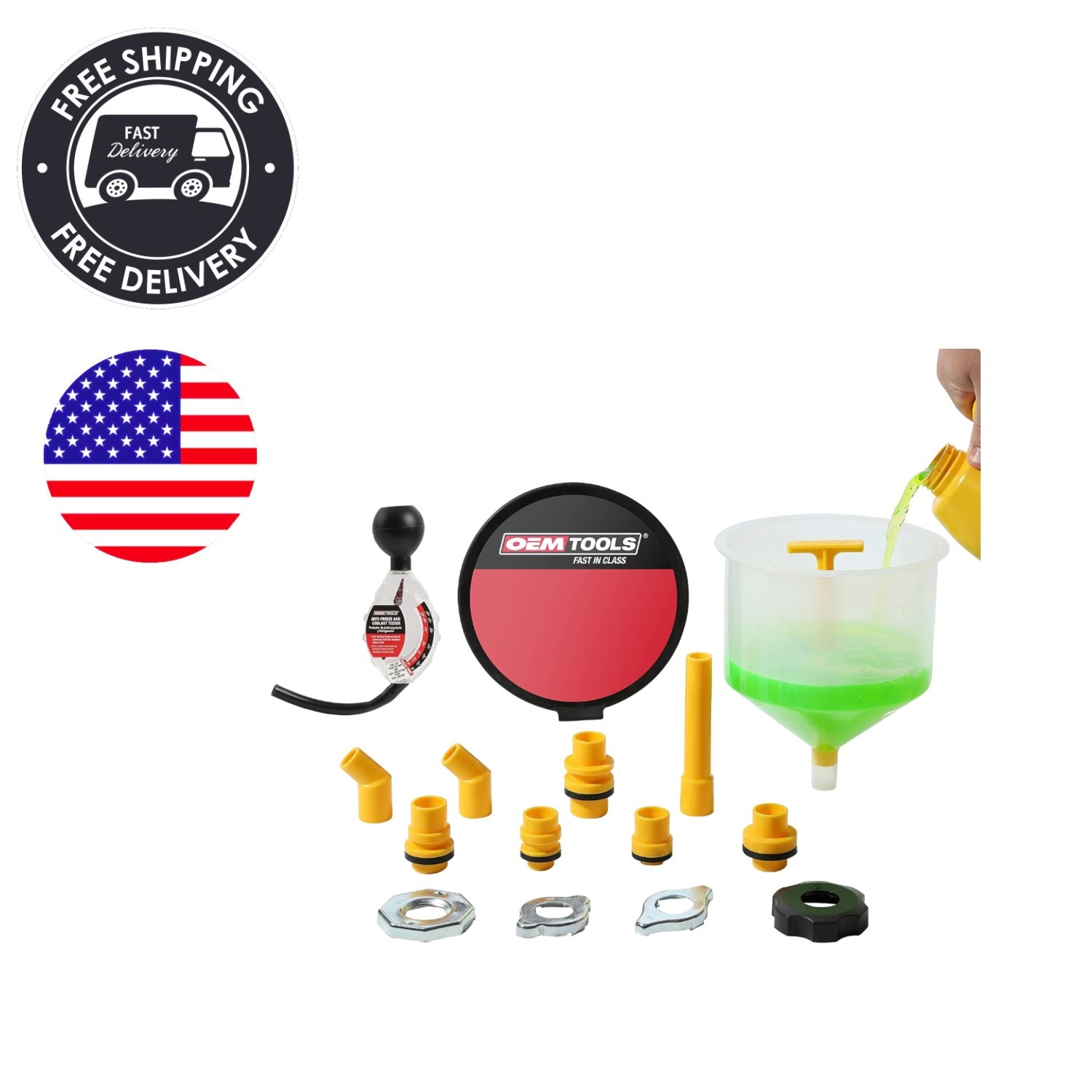 Mess-Free 87045 Coolant Filling Funnel Kit & Tester - Ideal for DIY Mechanics