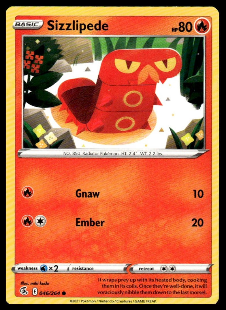 #046/264 Sizzlipede (46) SWSH08: Fusion Strike Common