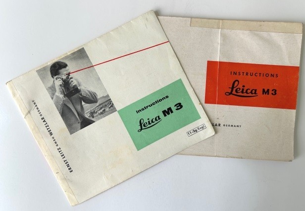 Leica M 3 Instruction Manual Single Stroke 1959 w/foldout Cover 1965