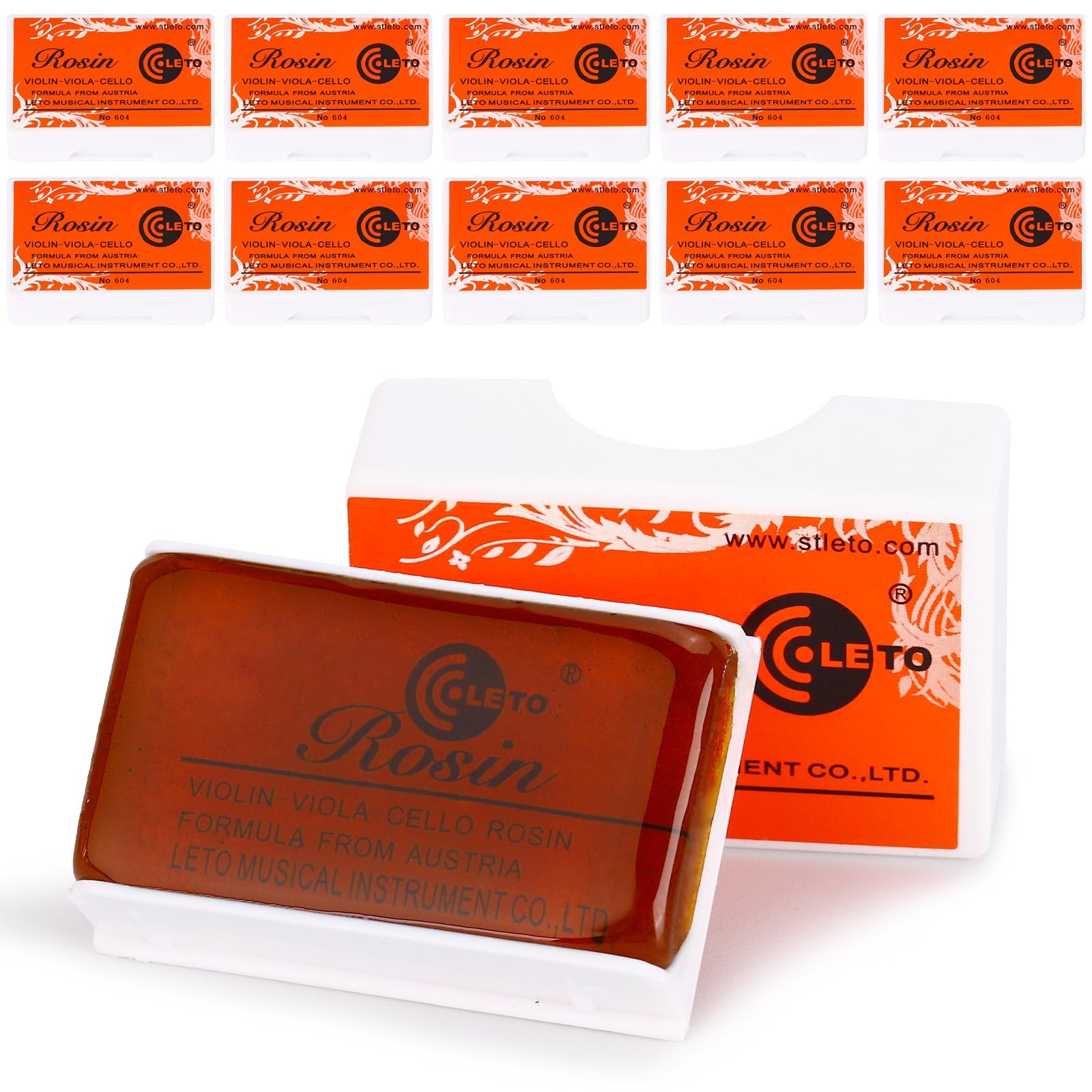 Violin Rosin 10 Pack Low Dust Natural for Violin, Viola, Cello brown 