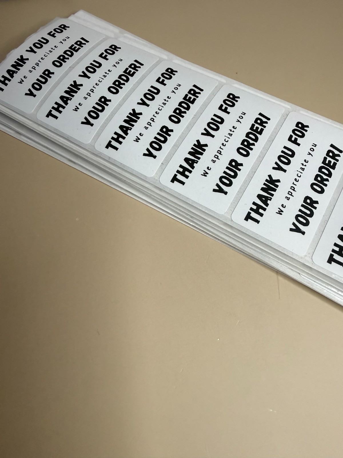 100 Thank You for Your Order! We Appreciate You Label Stickers 2x1”