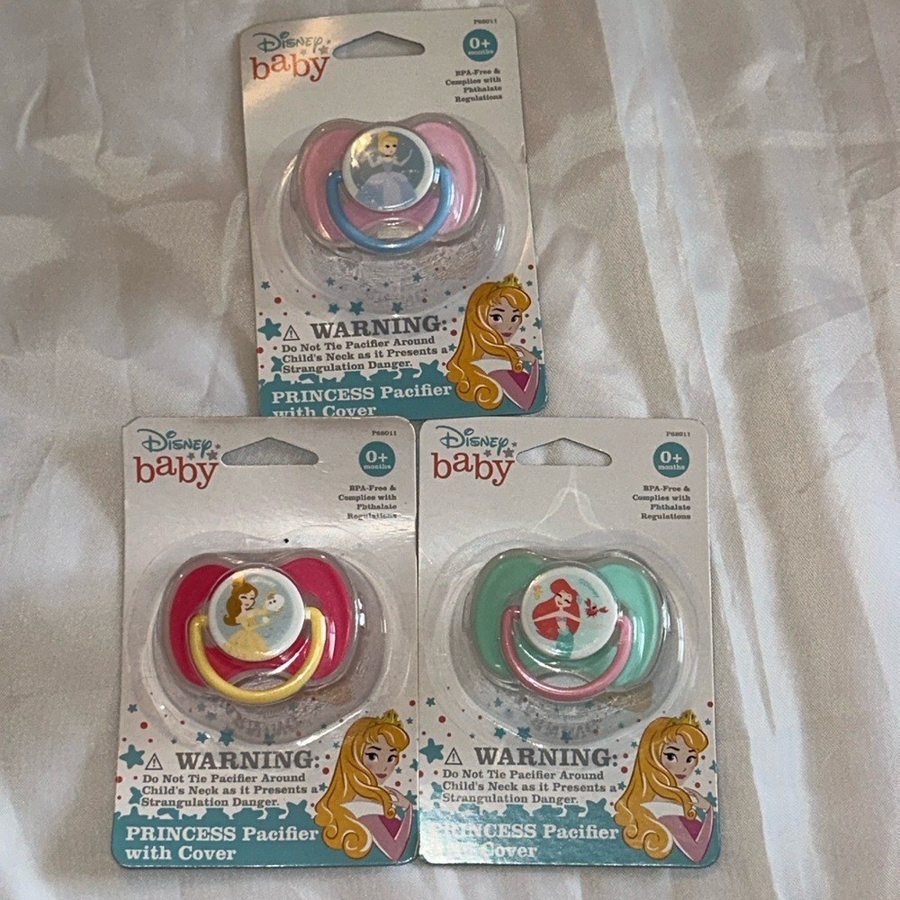 Disney Baby Princess Pacifier Lot of 3