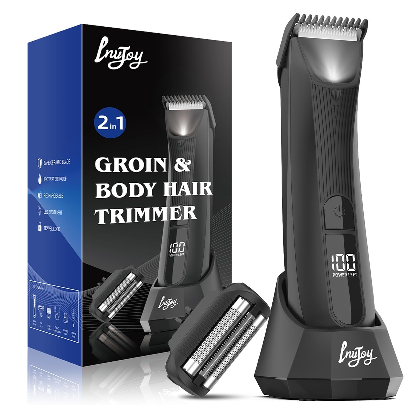 Manscape Body Trimmer for Men, Waterproof Electric Razor/Shavers with Dual-He...