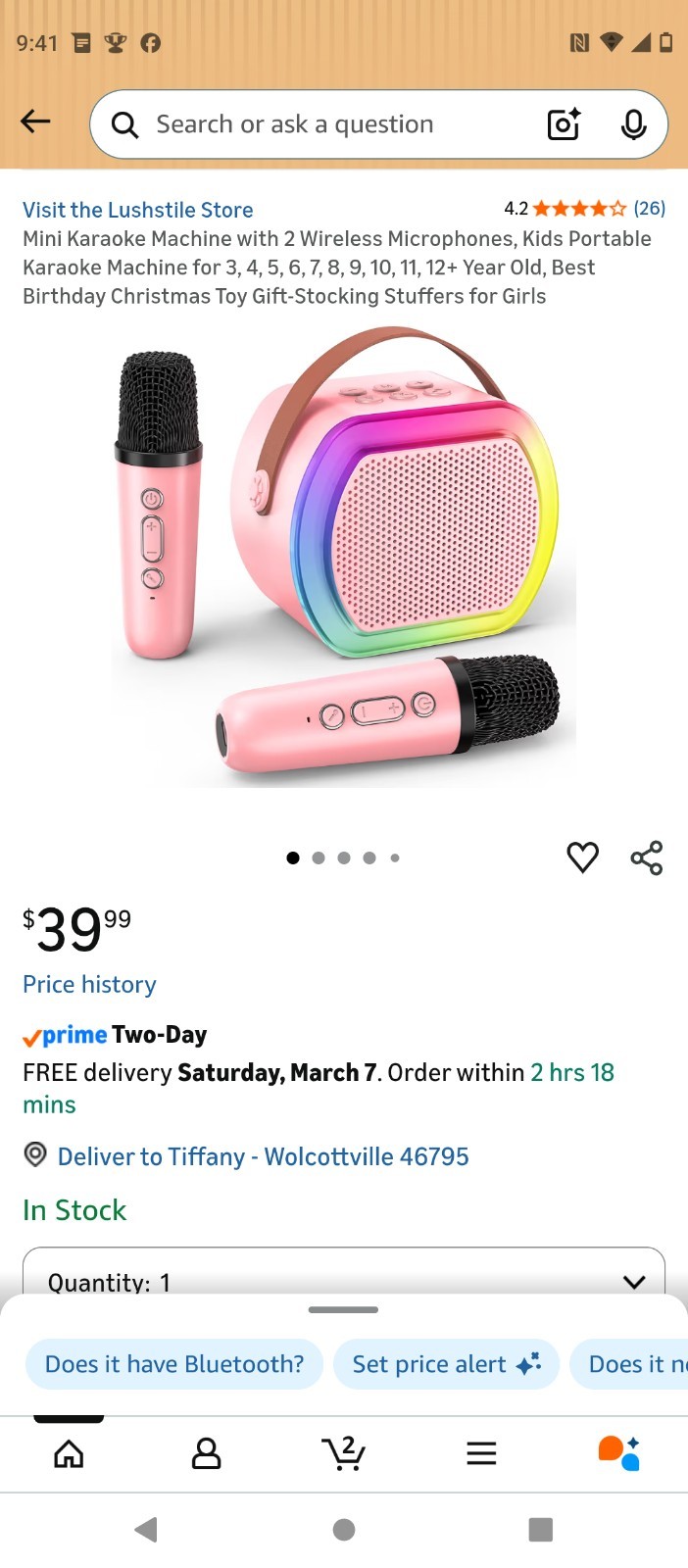 Mini Karaoke Machine for Kids Adults, Portable Bluetooth Speaker with 2 Wireless