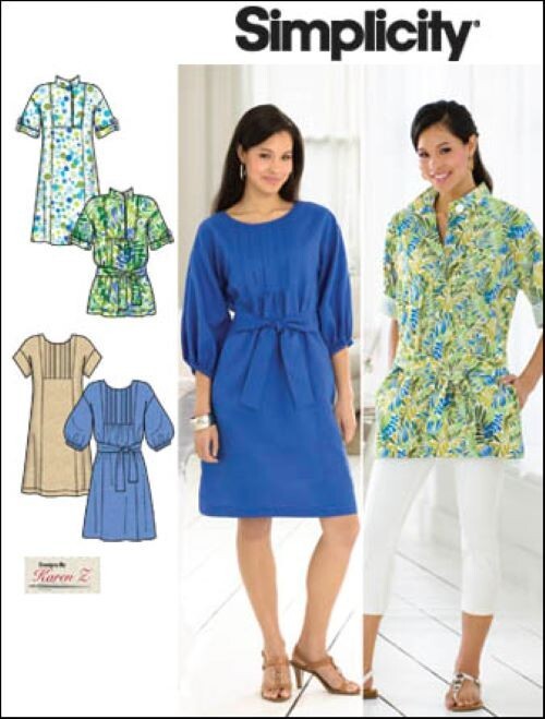 Simplicity 2963 Misses Tunic or Dress sizes M L XXL sewing pattern bib variation
