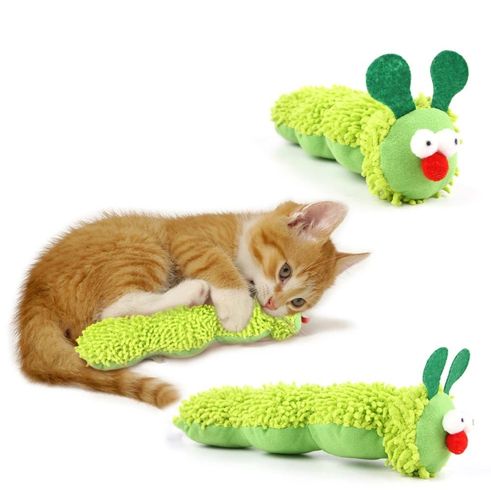 1 pc Caterpillar Cat Chew Toy with Catnip Silvervine Interactive Kitten Toy**