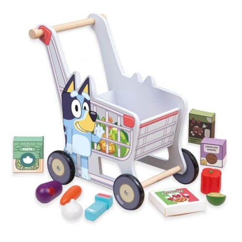 Wooden Shopping Trolley - Bluey