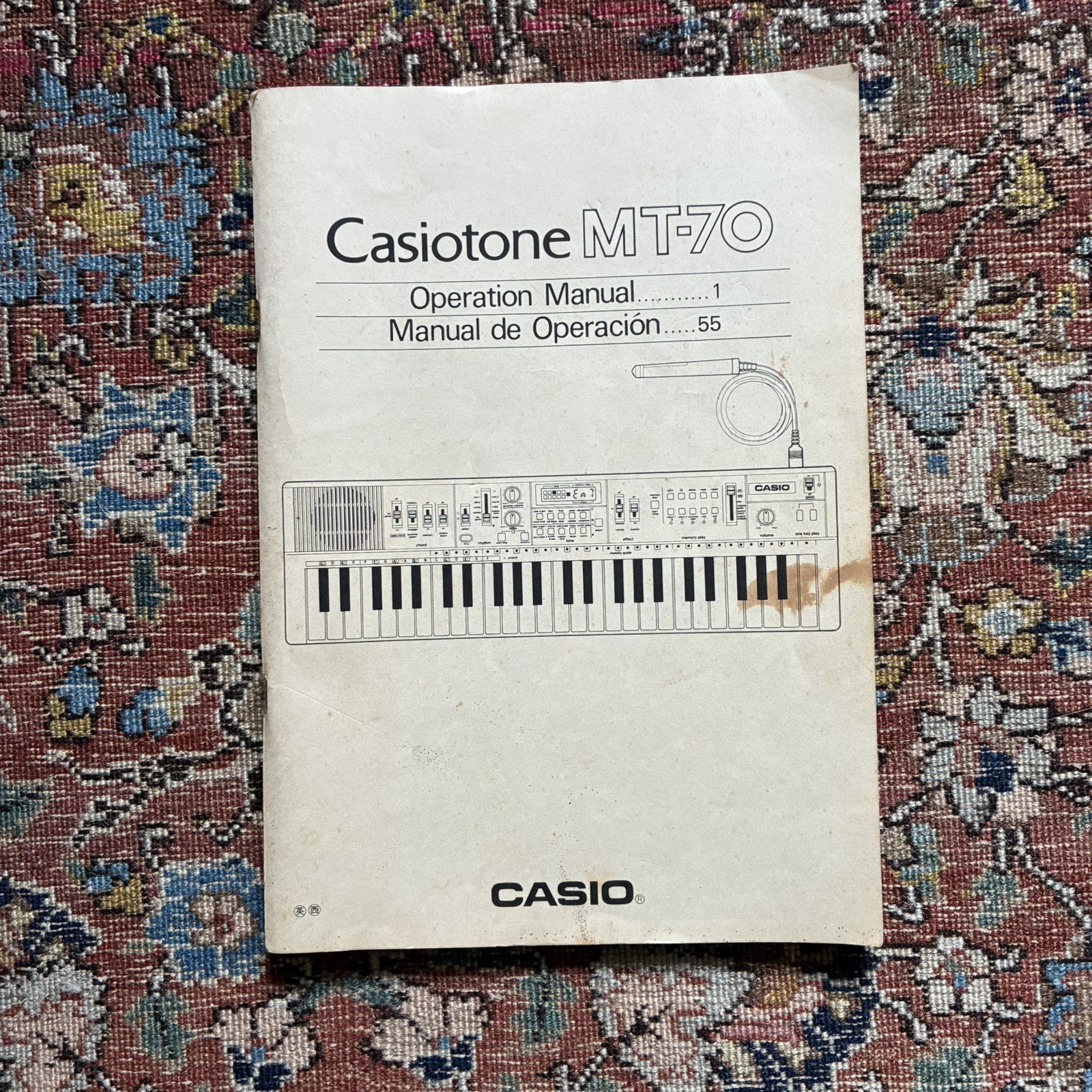 Casio Casiotone MT-70 Keyboard Operation Manual 