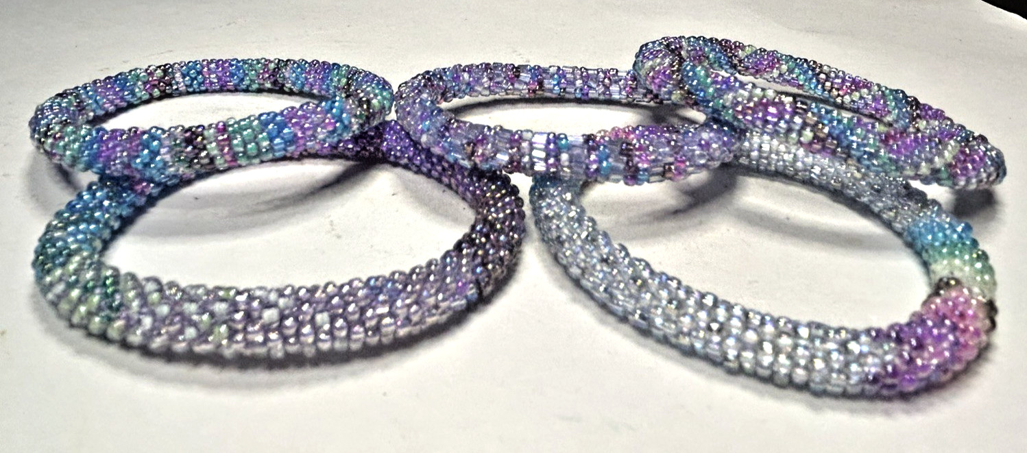 Lotus Sky Bracelets - Set of 5 Lavender/Blue/Pastels - Original Size